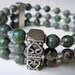 Turquoise Triple Strand Bracelet, Turquoise and Silver Bracelet