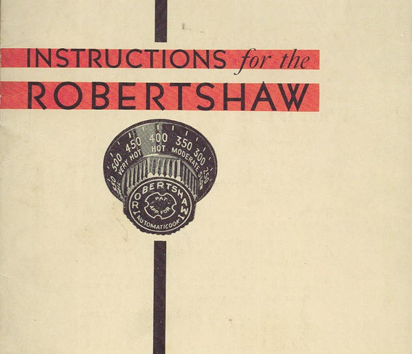 Antique Advertising Cookbook 1920s ROBERTSHAW Vintage Oven Appliance Manual