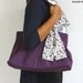 Buy 2 Get 10% off - Last One - SALE Purple Purse - Canvas Tote Bag with Flower Print Ribbon - Zippered Purse - Limited Edition