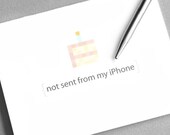 Funny birthday card - Not sent from my iPhone pixelated birthday cake card