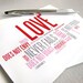 Wedding card, anniversary card - Love is patient, love is kind: 1 Corinthians 13 modern christian card
