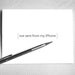 Funny card - Not sent from my iPhone (BlackBerry, iPad, Android also available) - black, white, gray