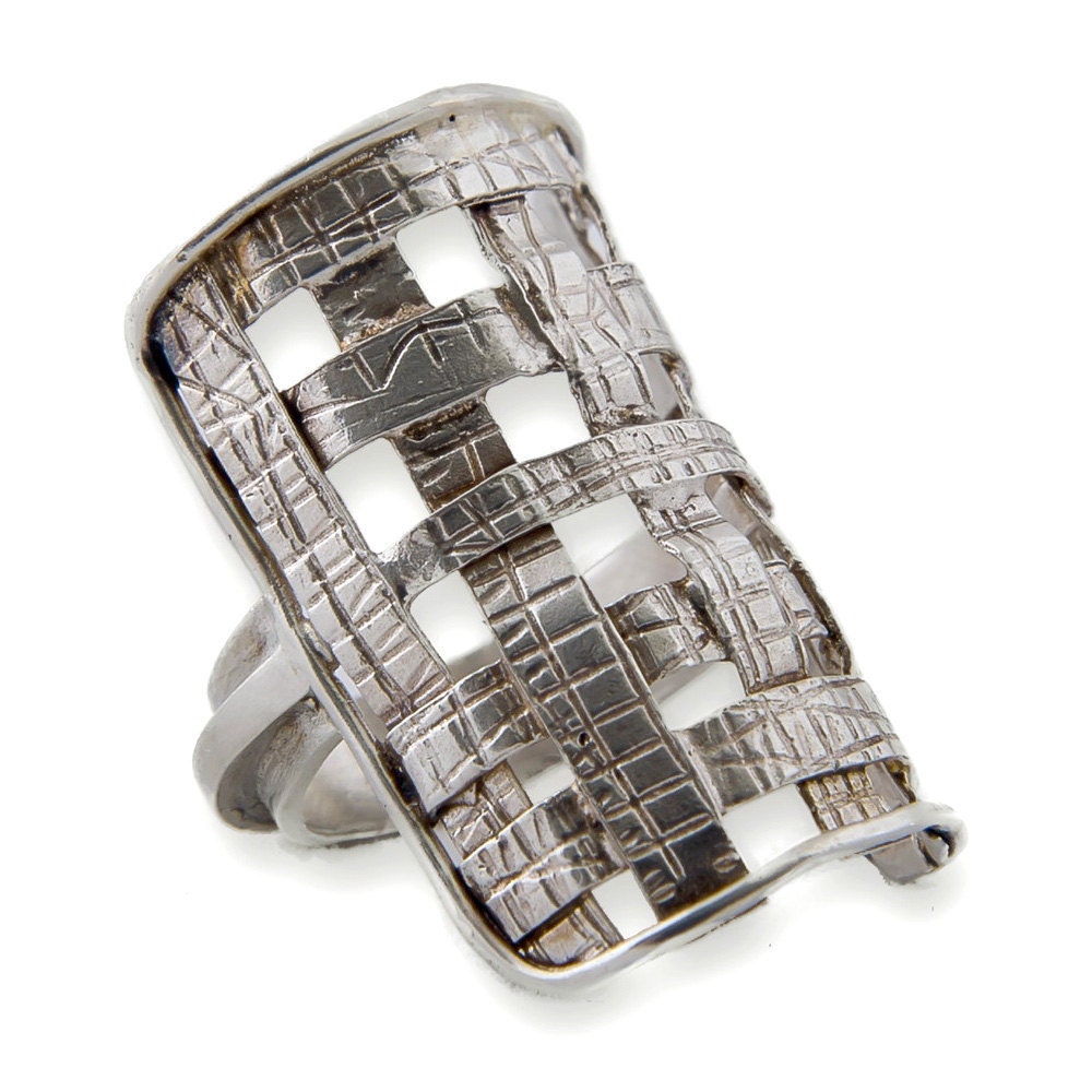 Silver Ring, Sterling Silver Jewelry Handmade, Geometric Ring, Geometric Jewelry, Geometric Silver Ring, Japanese Ring, Woven Ring