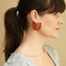 Fuchsia Ruffle Hoop Earrings in Sterling Silver