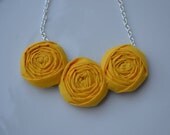 Yellow Triple Rosette Necklace