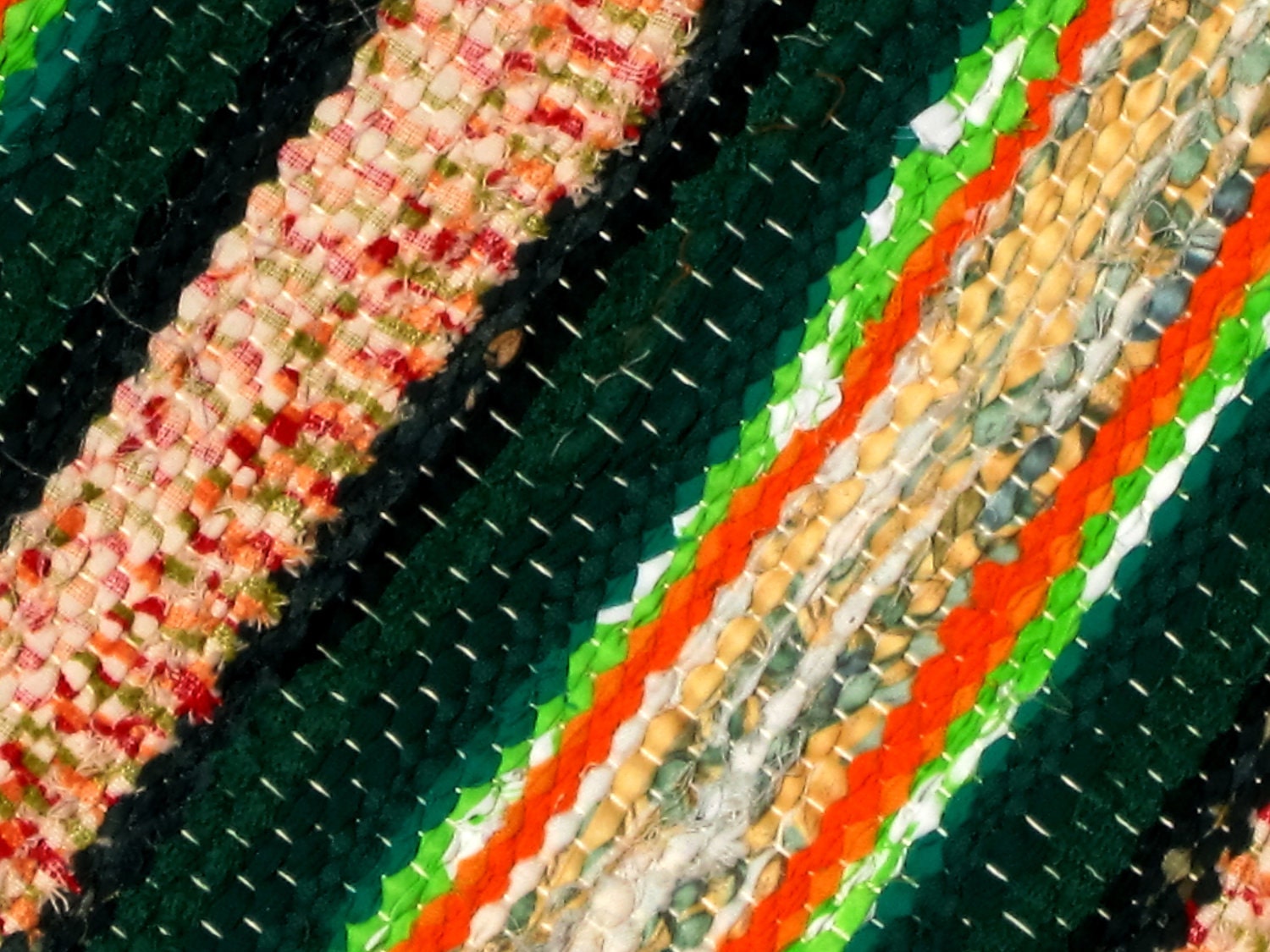 Handwoven rag rug - 1.94' x 5.84' ,, stripes, stripes''