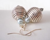 Antiqued Silver Globe Earrings