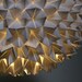 Small Faceted Pendant Light - White Folded Paper Hanging Sphere Lamp