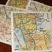 San Diego Map Coasters...Set of 4...For Drinks or Candles...Full Cork Bottoms NOT Felt