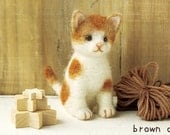 DIY Needle wool felt Brown cat KIT Japanese craft kit