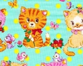 CAT Sister's with cute dots printed half yard