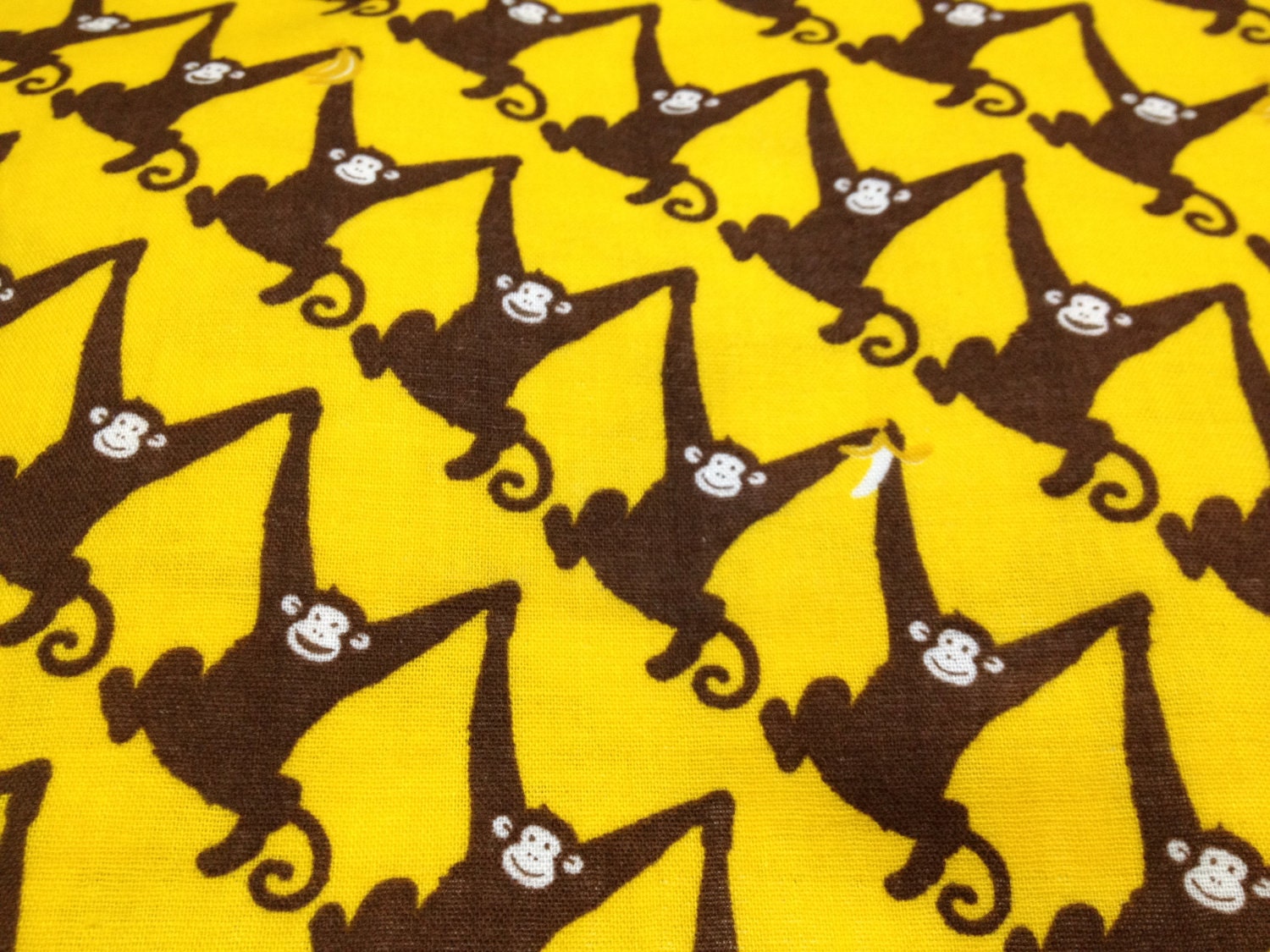 1 yard  Cute Gauze fabric with cute monkey printed