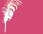 Hope Quote Feather Inspirational Positive Affirmation Typography Words Pink  - 8 x 10 print by Dawn Smith