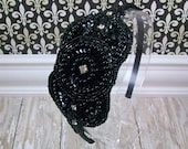 Womens Headband, Rhinestone Beaded Headband, Art Deco Fashion Hair Accessories by Flower Couture