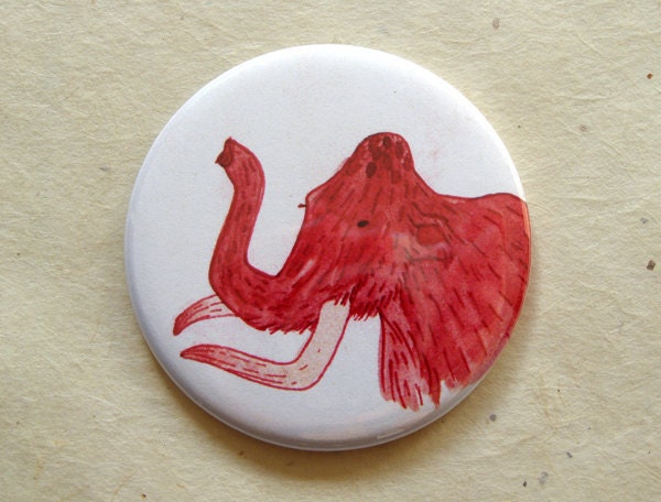 Wooly Mammoth Prehistoric Pocket Mirror Mini Illustration Art 2.25"