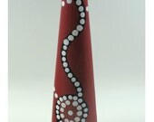 Painted Glass Bottle Reed Diffuser or Oil Lamp Candle. Earth tones. Australian Tribal style.