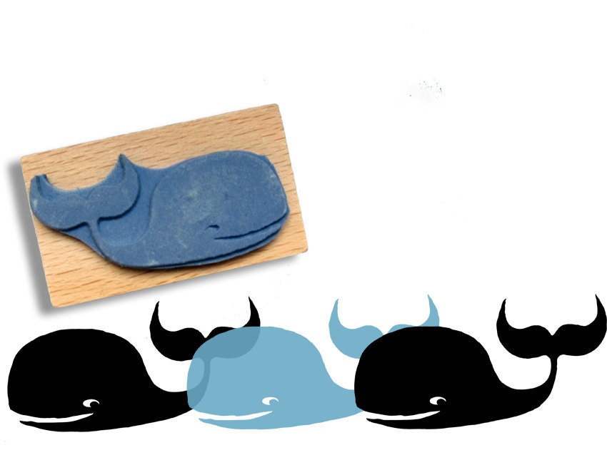 rubber stamp - WHALE