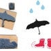 3 rubber stamps - RAINY DAY
