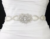 Wedding crystal sash- Vintage Bride Fleur de lis