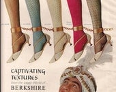 1965 Vogue Magazine Color Print Ad Berkshire Hosiery Stockings Shoes Chains Colorful