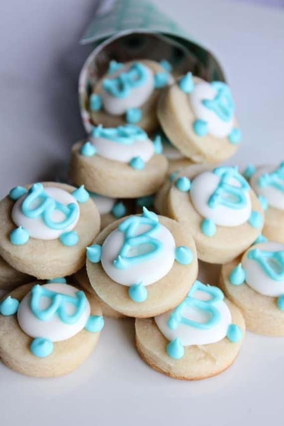 Monogram Cookie Nibbles - 5 Dozen Miniature Vanilla Sugar Cookies