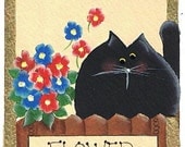 Cat Magnet-Flower Stalker-May Spring Theme