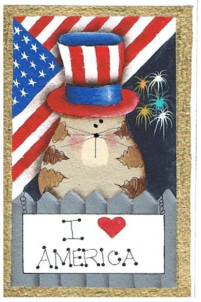 Cat Magnet-I Love America-July Theme
