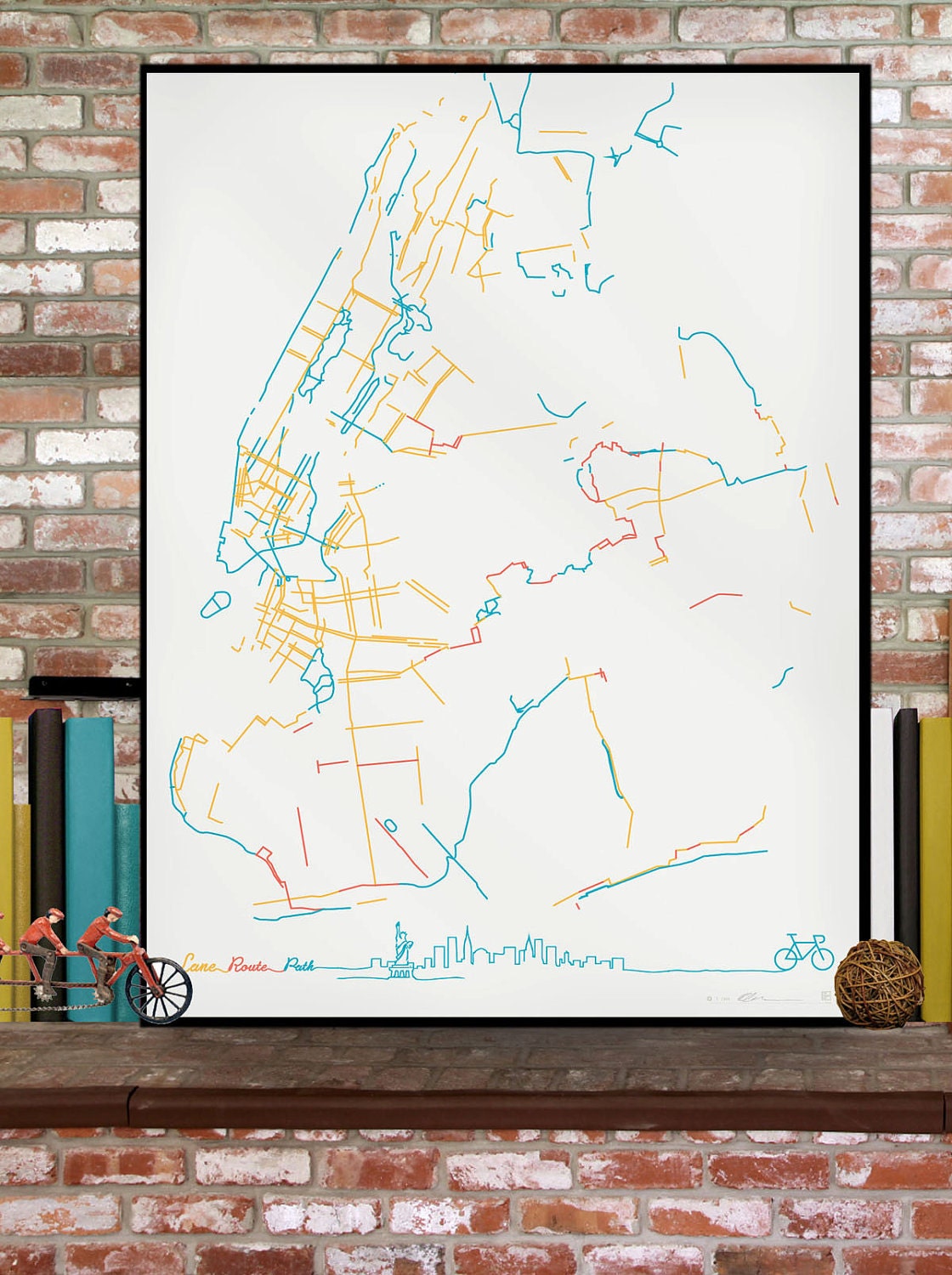The Beauteous Bike Lanes of New York City (Print)