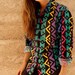 SOUTHWEST 90s bright ikat style SLOUCHY oversize button up