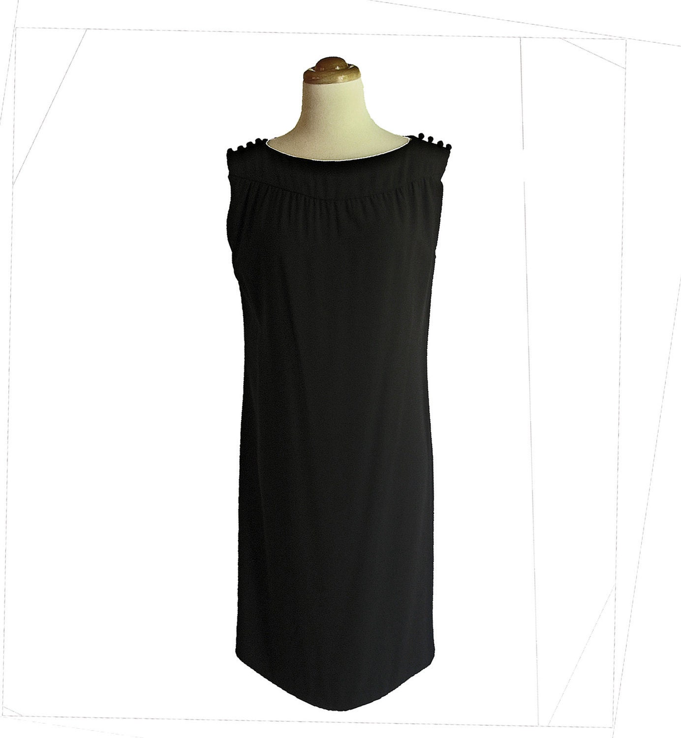 1960s Sleeveless Shift / Vintage Little Black Dress by SUZY PERETTE. . 36 34 36