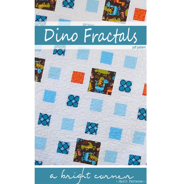 PDF Quilt Pattern - Dino Fractals -  Baby, Throw and Twin size quilt pattern