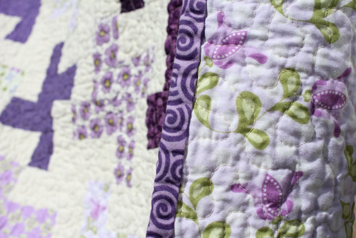 Baby Girl Quilt - Pretty Purple Whirlygigs
