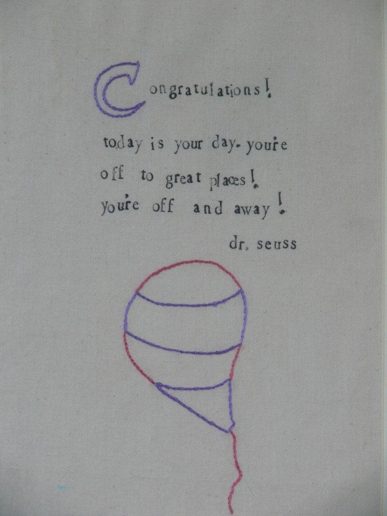 Dr Seuss Places Embroidery