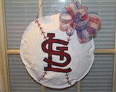 St. Louis Cardinals Handpainted Baseball Door Hanger-any team available