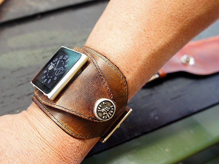Ipod Nano Leather Watchband - Antique