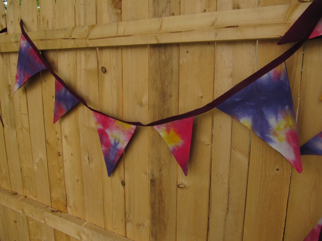 Sale - Hand Dyed Bunting - Banner - Pennant