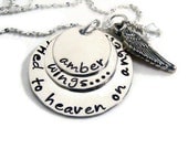 Carried to heaven "loss necklace" hand stamped  infant-child memorial loss necklace