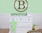Circles Monogram - wall decals vinyl stickers phrase art kids room nursery name