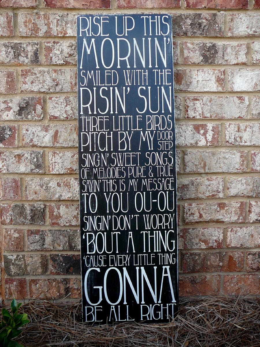 Bob Marley - Three Little Birds Subway Sign - 11"x36" tall Hand Painted and Distressed