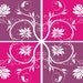 FLORAL SQUARES decorative wall graphics matte finish removable stickers decals art