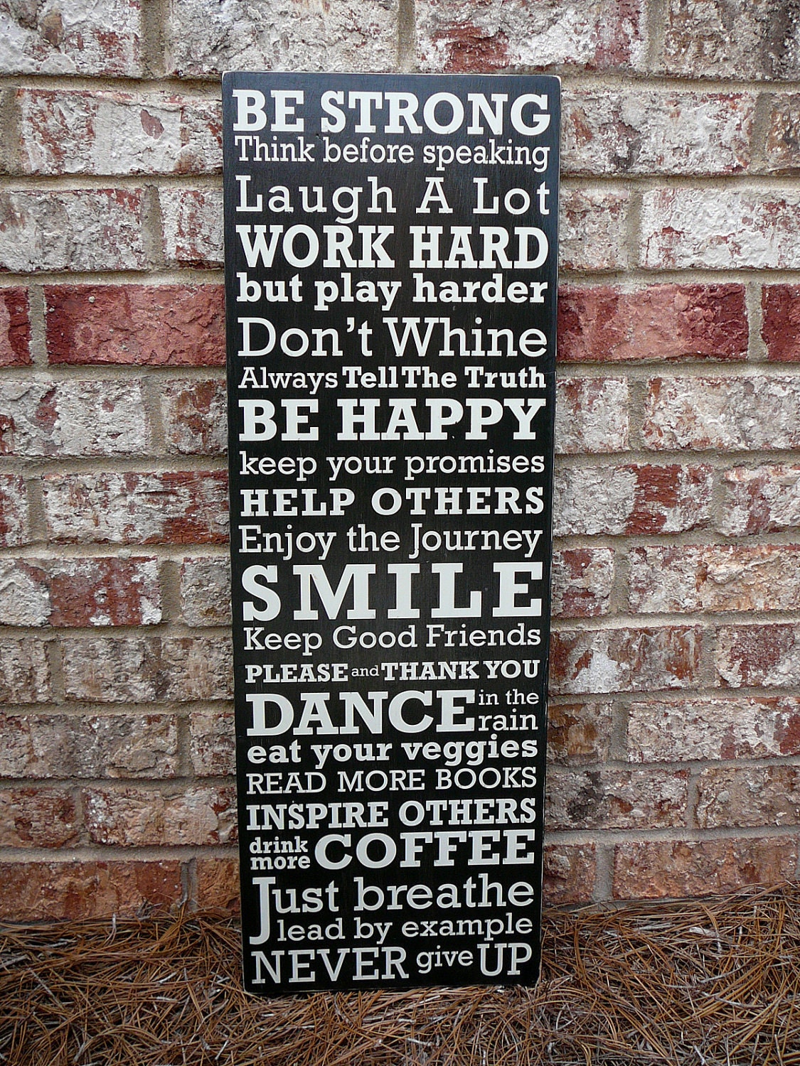 Family Rules of the House - EXTENDED VERSION 11"x36" - Subway Sign - Hand Painted and Distressed