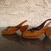 UNIQUE vintage MuSTaRD & GoLD TRIANGLE shoes 5.5 / 6