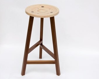 Bull's Eye Bar Stool by Patrick Lajoie for Studio Liscious - American Walnut, Baltic Birch, traditional joinery
