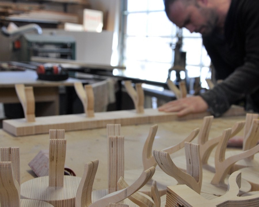 Modern 3-Peg Coat Rack - TWIGGY series - 'Straight and Narrow'