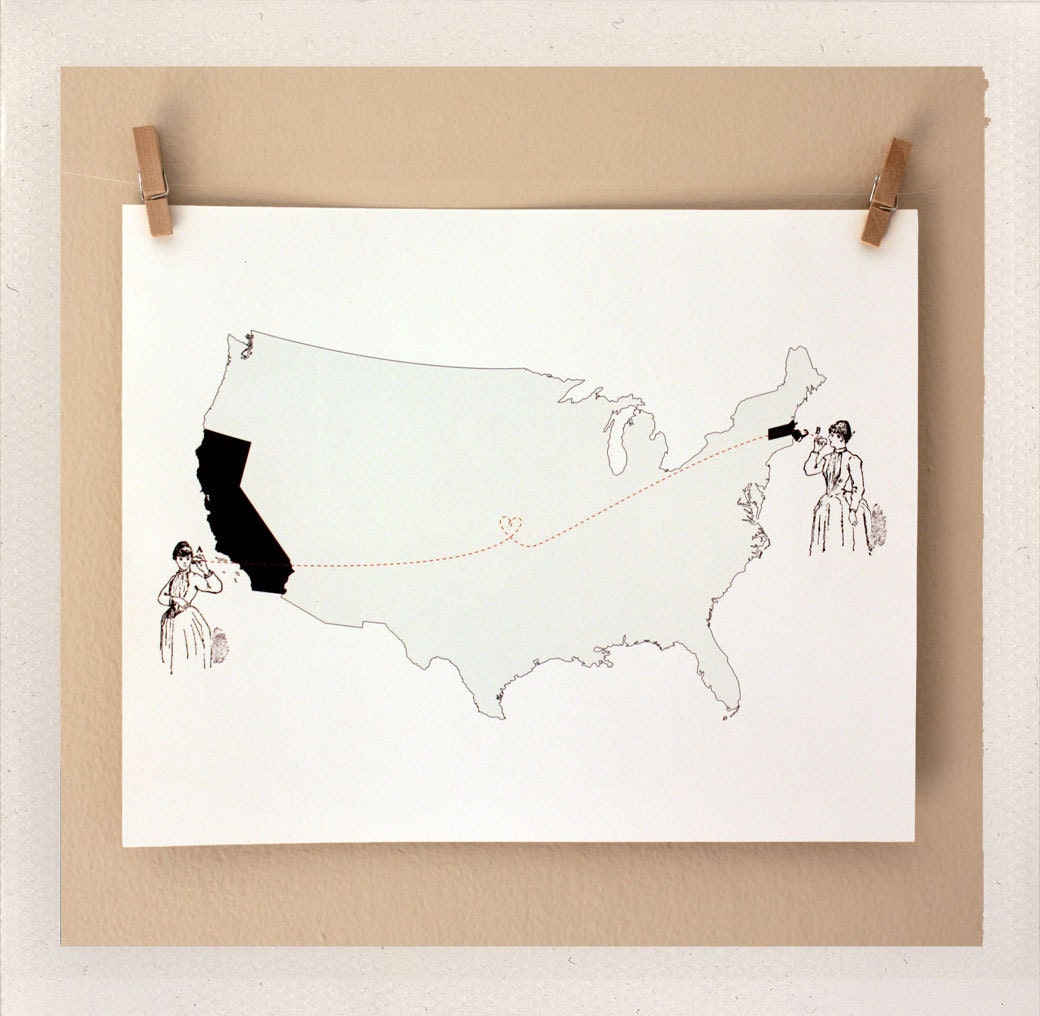 keep in touch print / best friends / custom states / 8x10 color print