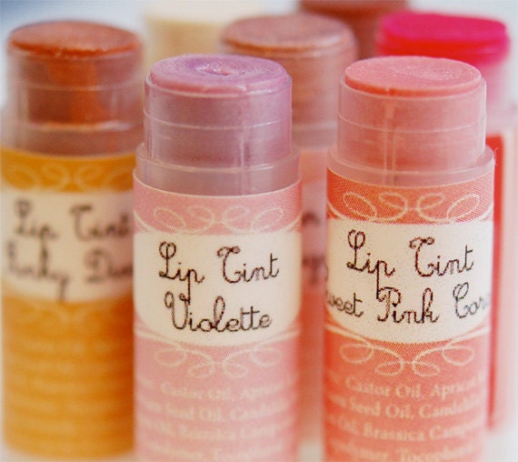 All Natural Shimmer Tinted Lip Tint - Lip Balm - You Pick 3