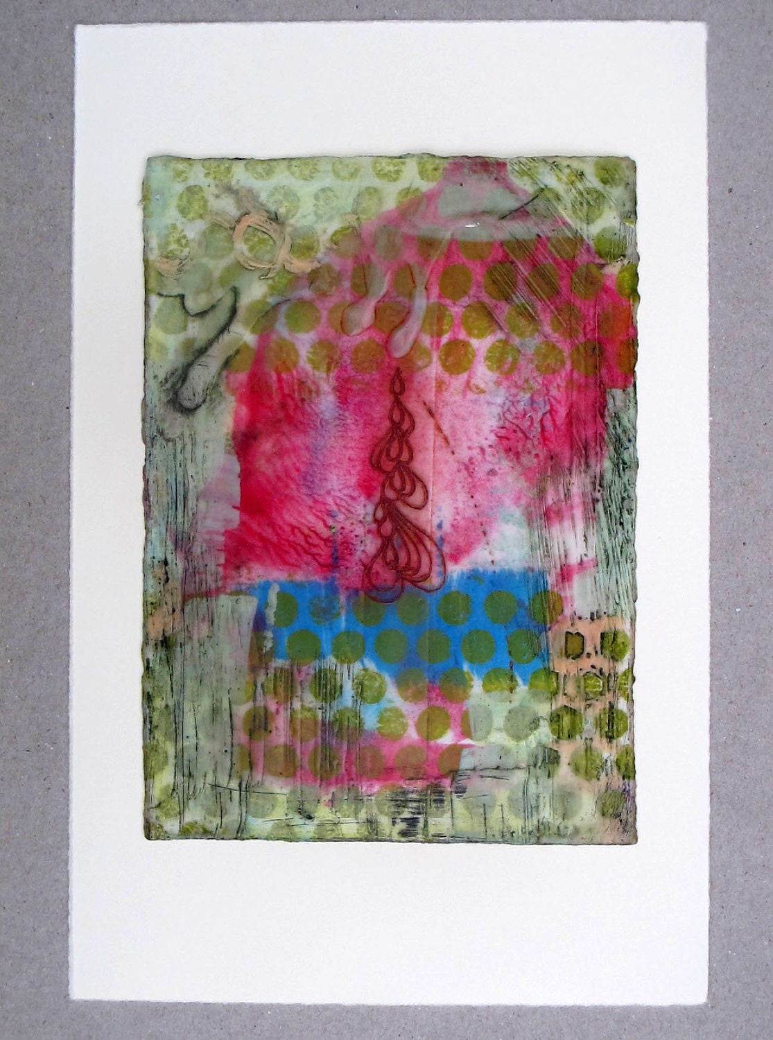 Droplets, Encaustic mini painting