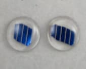 Solar Panel Earrings Round - Sterling Silver Studs