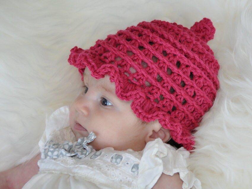 Pixie Bell Hat with Ruffled Edge Crochet Pattern (495)