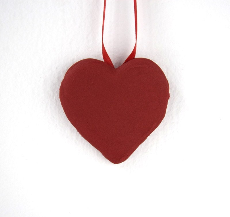 Red Heart of Love Ornament Hand Made UNIQUE SUGAR CRAFT Hand Piped Weddings Valentines Christmas Unique Gifts Favors